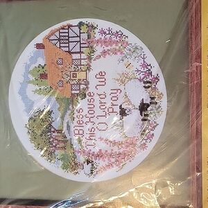 🌴3/$15🌴 Vintage Creative Circle 0616 BLESS THIS HOUSE Cross Stitch Sealed